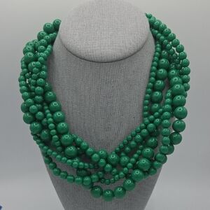 5 for $25! Elegant Green Plastic Beaded Necklace